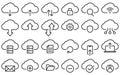 Cloud service and network related line icons. Database and online storage line icon set. Vector illustration Royalty Free Stock Photo