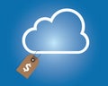 Cloud service pricing dollar price tag money symbol online technology