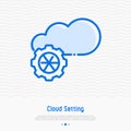 Cloud service settings thin line icon Royalty Free Stock Photo
