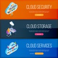 Cloud services banners set Royalty Free Stock Photo