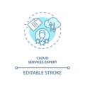 Cloud services expert turquoise concept icon