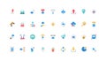 Cloud services, hardware and network model, SaaS, domain and hosting color icon set
