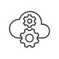Cloud Services, icon in line design. Cloud Services, cloud computing, cloud storage, data center, SaaS, PaaS, IaaS Royalty Free Stock Photo