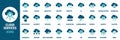 Cloud services icon set. Containing storage, backup, hosting Royalty Free Stock Photo