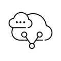 Cloud services line icon, concept sign, outline vector illustration, linear symbol. Royalty Free Stock Photo