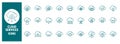 Cloud services line icon set for computing and storage Royalty Free Stock Photo