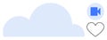 Cloud Computing Concept with Video Icon and Heart Symbol Media Sharing and Connectivity Royalty Free Stock Photo