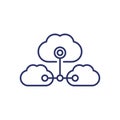 Cloud services, saas line icon Royalty Free Stock Photo