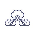Cloud services or saas line icon Royalty Free Stock Photo