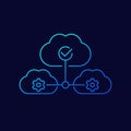 Cloud services and saas line icon, vector Royalty Free Stock Photo