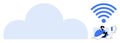 Cloud Computing and Wireless Connectivity Concept with wireless Icon and User Interaction Royalty Free Stock Photo