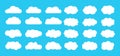 Cloud set flat abstract white Isolated vector Royalty Free Stock Photo