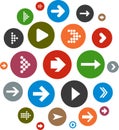 Cloud set of round modern arrow icons