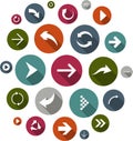 Cloud set of round modern arrow icons