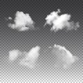 Cloud set on transparent background. Vector isolated illustration. Royalty Free Stock Photo