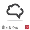 Cloud and a set of vector icons for web