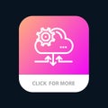 Cloud, Setting, Gear, Arrow Mobile App Button. Android and IOS Line Version Royalty Free Stock Photo