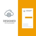 Cloud, Setting, Gear, Computing Grey Logo Design and Business Card Template Royalty Free Stock Photo