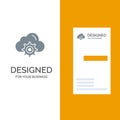 Cloud, Setting, Gear, Computing Grey Logo Design and Business Card Template Royalty Free Stock Photo