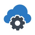 Cloud setting glyph color flat vector icon Royalty Free Stock Photo