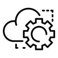 Cloud setting icon, outline style