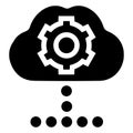 Cloud settings icon, black color