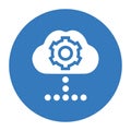 Blue color cloud settings icon