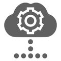 Cloud settings gray icon logo