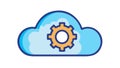 Cloud Settings Icon: Optimized Operations & Configuration, vector design Generative AI Royalty Free Stock Photo