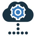 Cloud settings icon, vector graphics