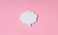 A cloud with a shadow. A cloud of dialogue. Form for letter or text. Thought concept. Chat icon on pink background