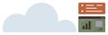 Cloud computing concept with data visualization and management interfaces Royalty Free Stock Photo