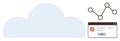 Cloud Error Notification with Data Connection Concept and Simple Interface Elements Royalty Free Stock Photo