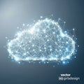 Of a cloud shape formed by a complex network of glowing interconnected Royalty Free Stock Photo