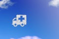 Cloud shape icon ambulance