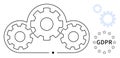 Cloud Computing with Gears, Representing GDPR Compliance and Data Management Processes Royalty Free Stock Photo