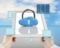 Cloud shape lock on tablet with computing devices