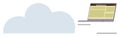 Cloud Storage and Online Connectivity Concept with Laptop and Cloud Shape Royalty Free Stock Photo