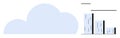 Cloud computing concept with bar chart representing data analytics and technology integration Royalty Free Stock Photo