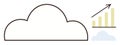 Cloud shape with upward growth chart reflecting progress in data, analytics, and performance Royalty Free Stock Photo