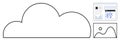 Cloud shape with web interface, analytics dashboard, and image representation Royalty Free Stock Photo