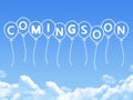 Cloud shaped as coming soon Message Royalty Free Stock Photo