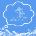 Cloud shaped as dreams about vacation Royalty Free Stock Photo