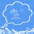 Cloud shaped as dreams about vacation Royalty Free Stock Photo