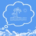 Cloud shaped as dreams about vacation Royalty Free Stock Photo