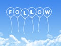 Cloud shaped as follow Message Royalty Free Stock Photo