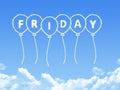 Cloud shaped as friday Message Royalty Free Stock Photo