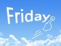 Cloud shaped as friday Message Royalty Free Stock Photo