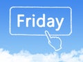 Cloud shaped as friday Message Royalty Free Stock Photo