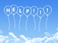 Cloud shaped as help Message Royalty Free Stock Photo